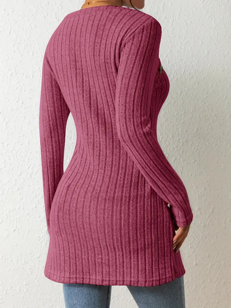 Julia™ - Top Asimmetrico a Costine alla Moda