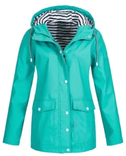 Ilektra - Giacca Impermeabile Elegante con Maniche Lunghe e Cappuccio