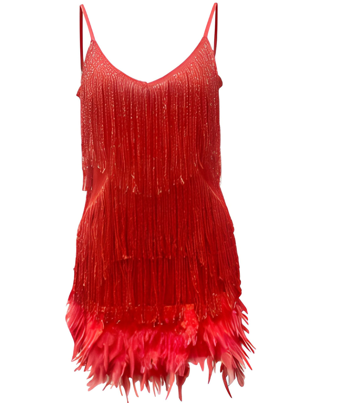 Mara - Un elegante vestito da cocktail con decorazioni in piume
