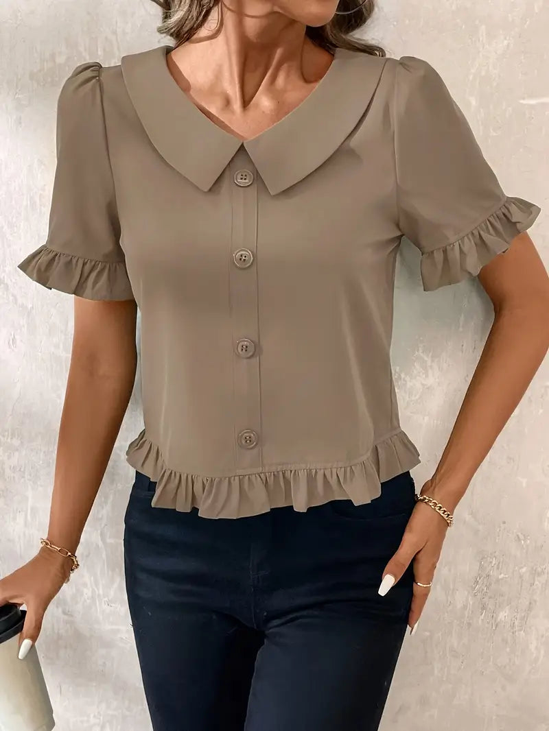 Foteini - Elegante Blusa a Maniche Corte
