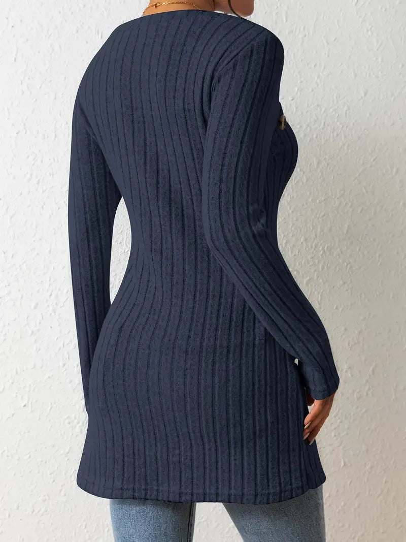 Julia™ - Top Asimmetrico a Costine alla Moda
