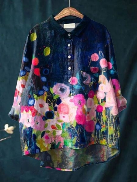 BLOUSE SERAPHINA I RETRO-FLOWER