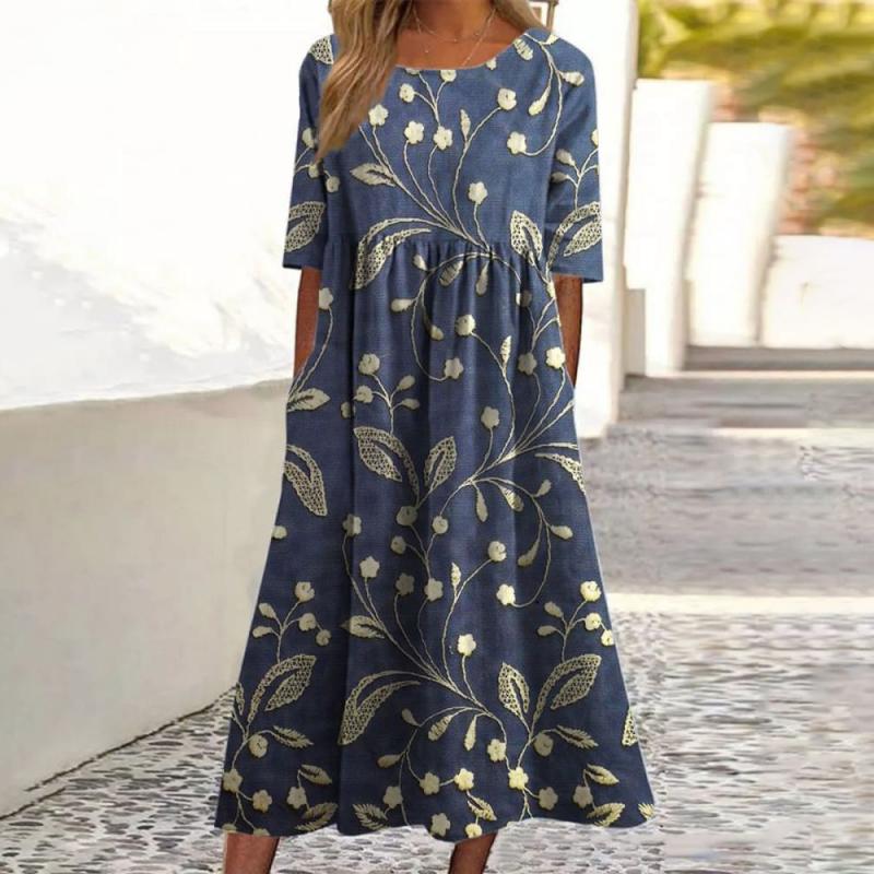 Margaux - Vestito midi elegante con ricamo floreale