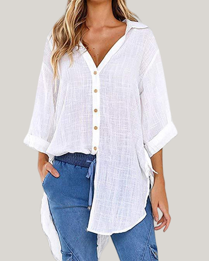 Camicia Lunga con Legature sui Lati