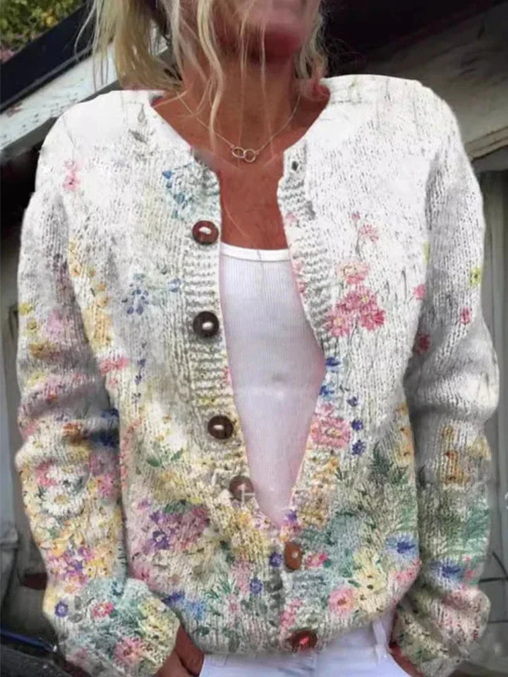 LILA | Cardigan con Motivo Floreale
