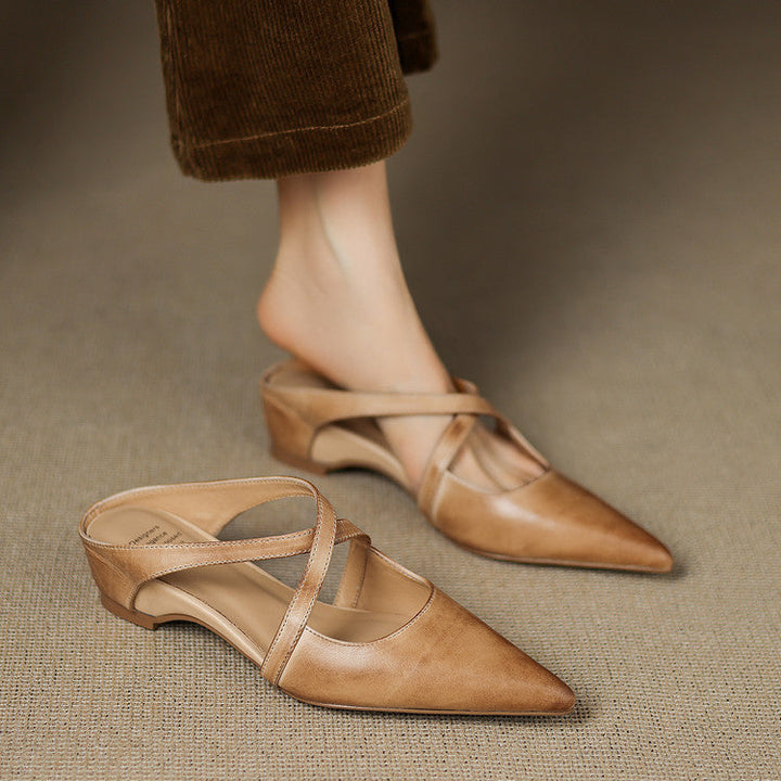Hannah - Mule casual in pelle lavata per donna