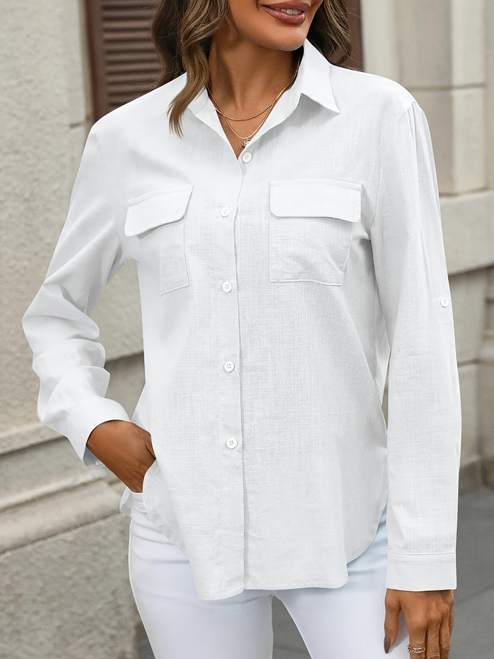 Athena - Camicia di Cotone con Tasche Frontali