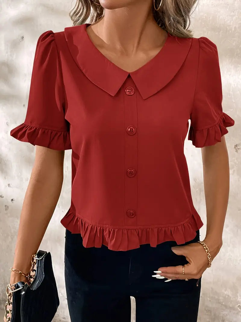 Foteini - Elegante Blusa a Maniche Corte