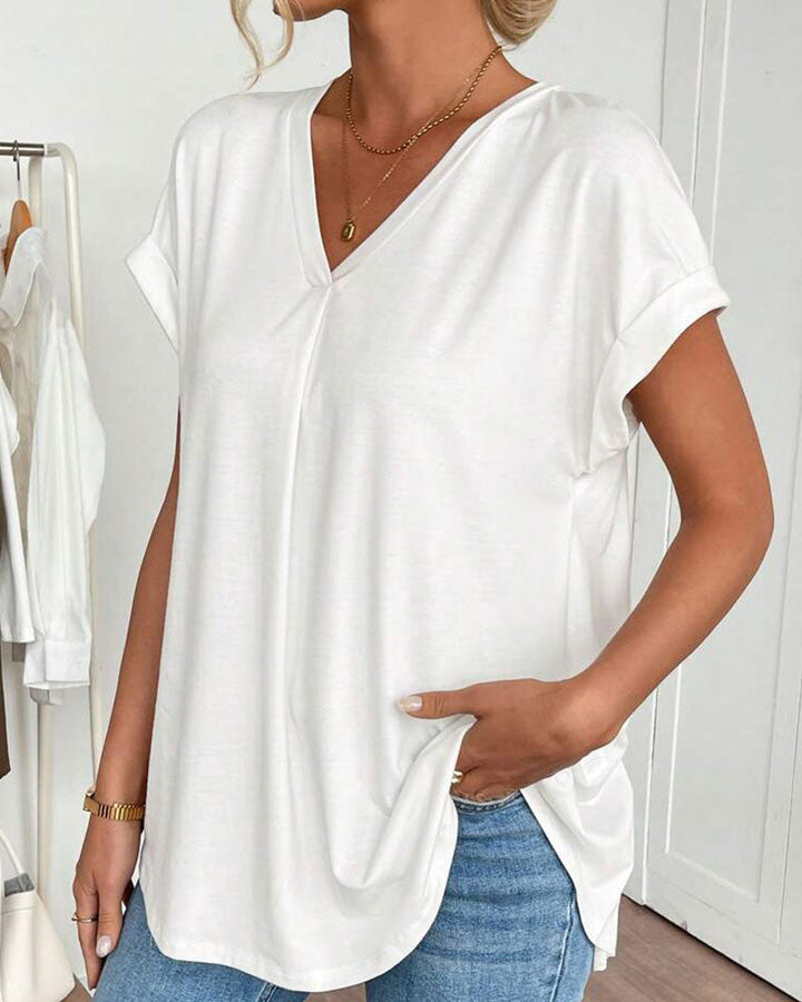 BLUSA CLASSICA TRUDE A MANICHE CORTE