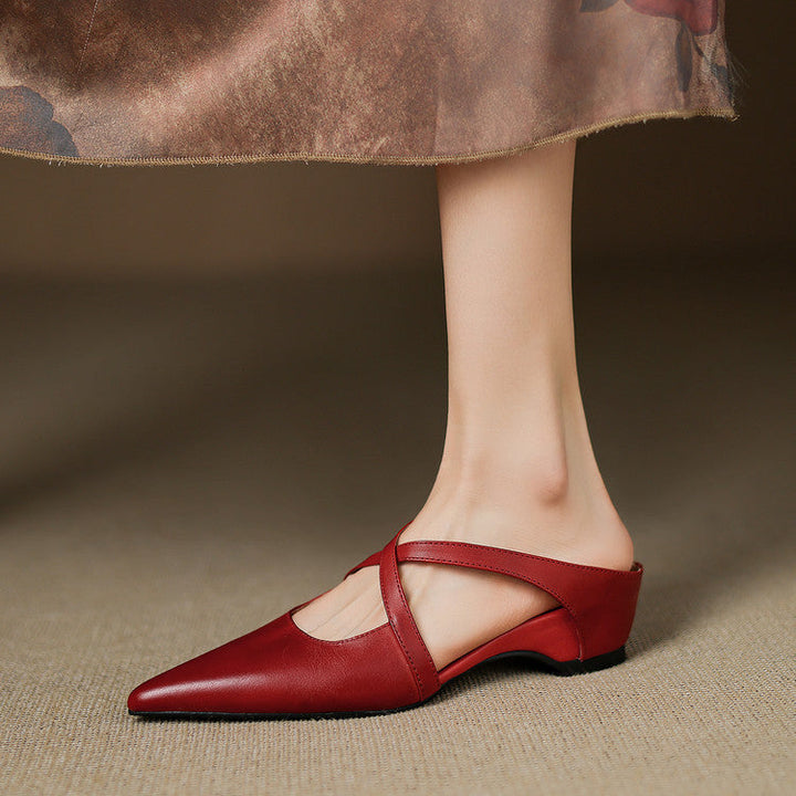 Hannah - Mule casual in pelle lavata per donna