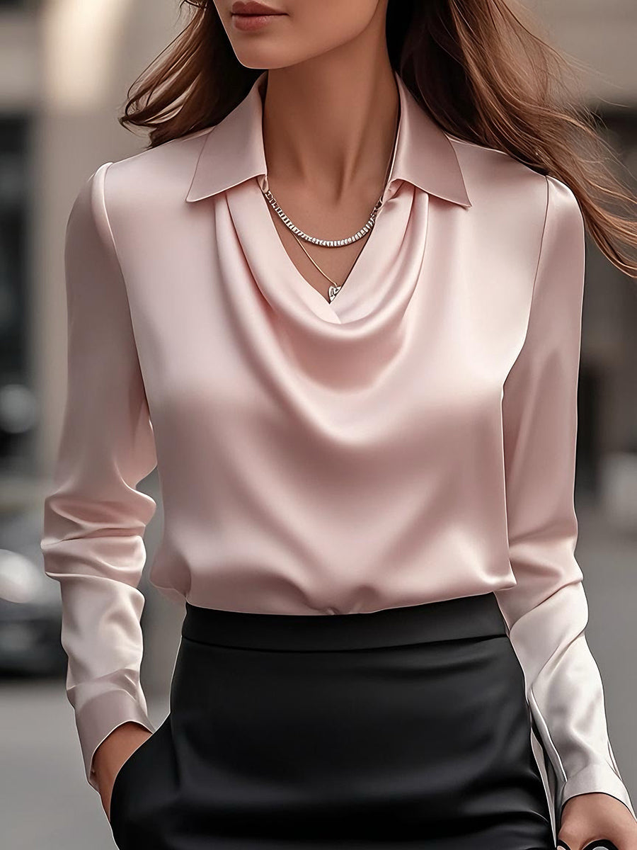Nyx - Top da donna con scollatura drappeggiata elegante