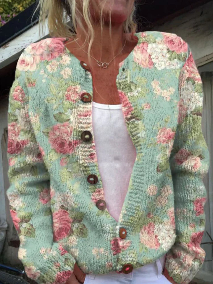 LILA | Cardigan con Motivo Floreale
