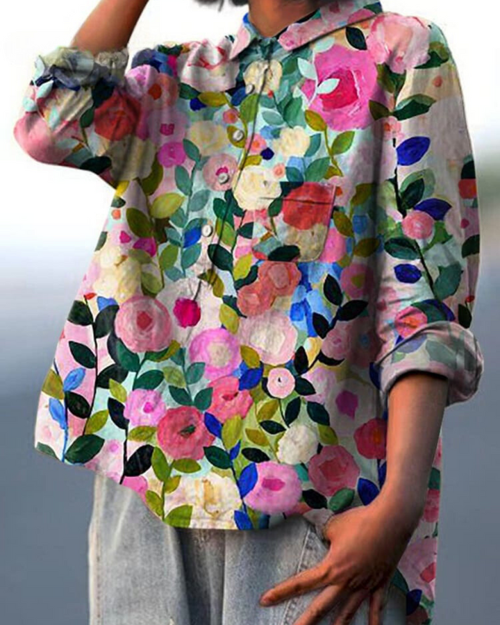 BLOUSE SERAPHINA I RETRO-FLOWER