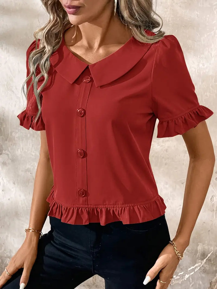 Foteini - Elegante Blusa a Maniche Corte