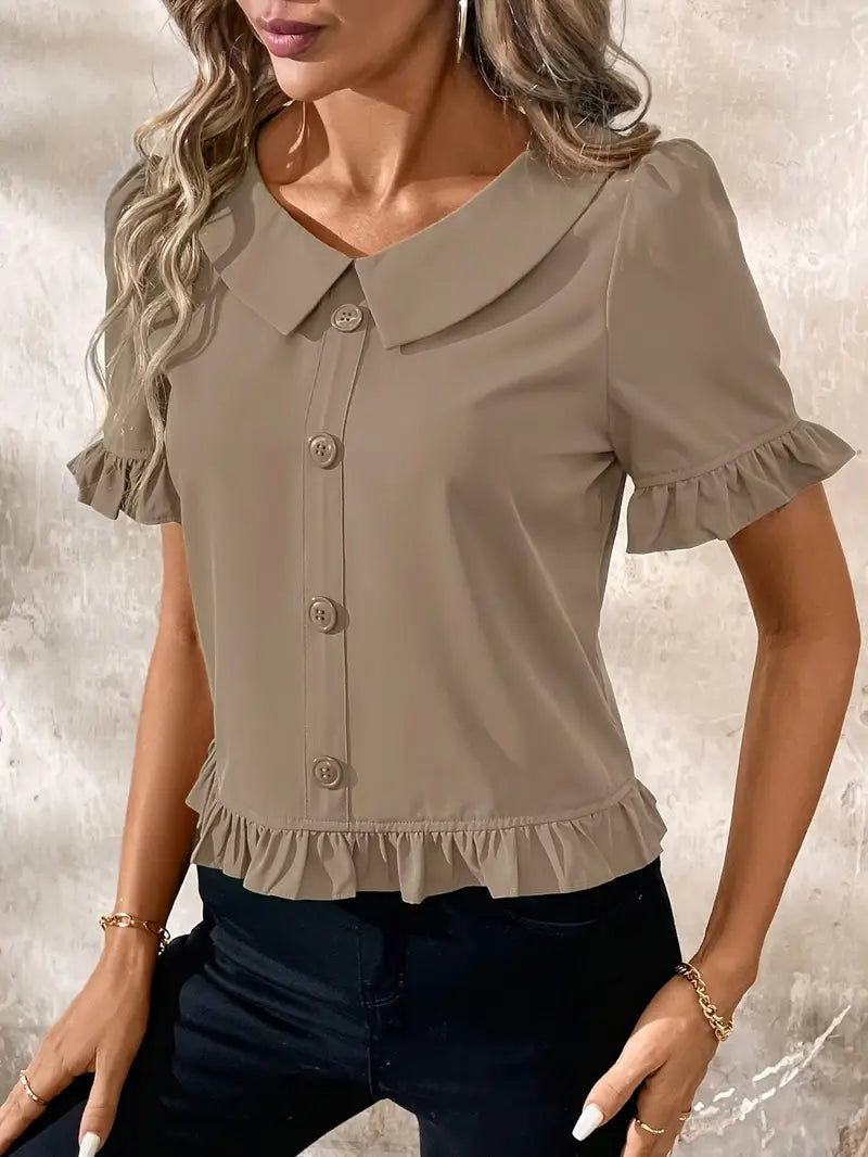 Foteini - Elegante Blusa a Maniche Corte