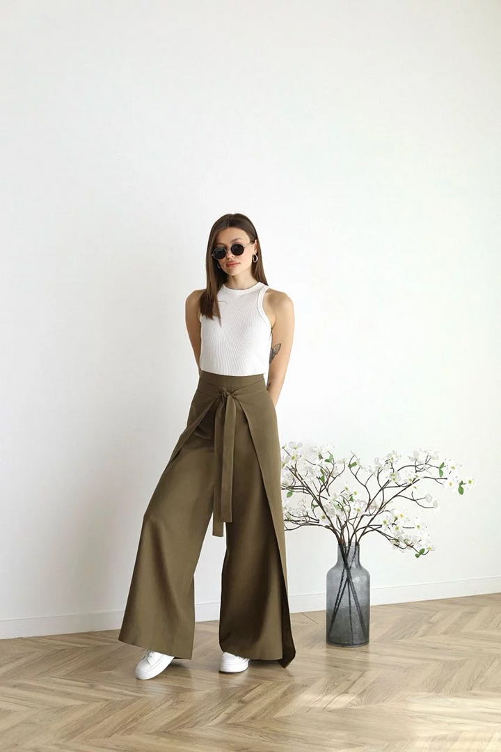Maelis - Pantaloni Larghi in Lino