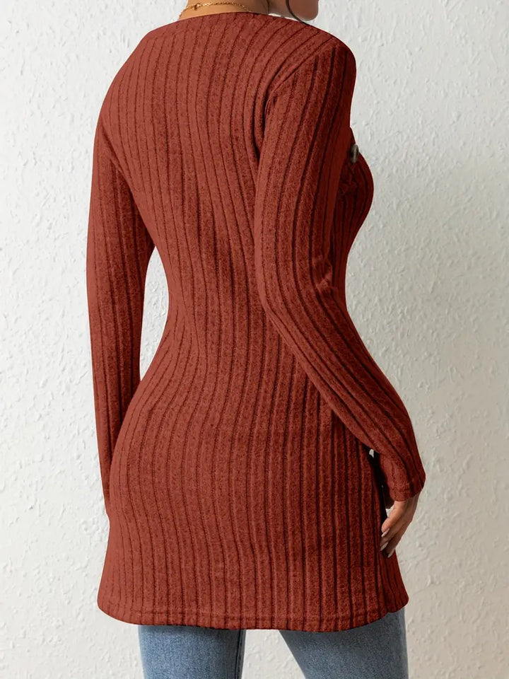 Julia™ - Top Asimmetrico a Costine alla Moda