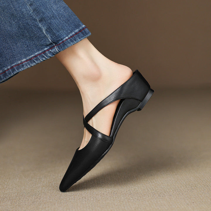 Hannah - Mule casual in pelle lavata per donna