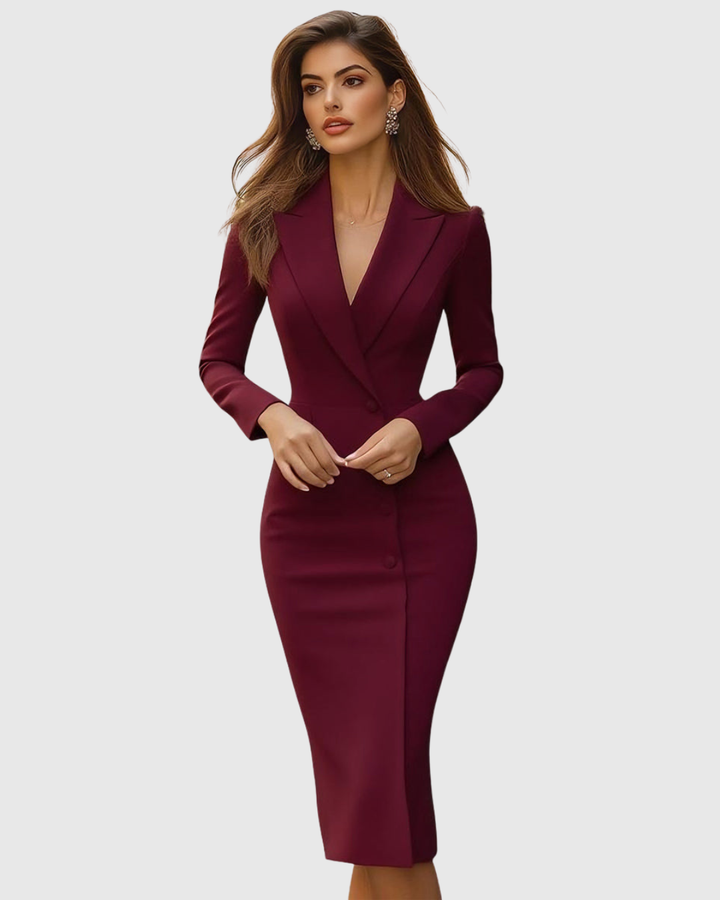 Shane – Vestito Midi Elegante con Silhouette Strutturata