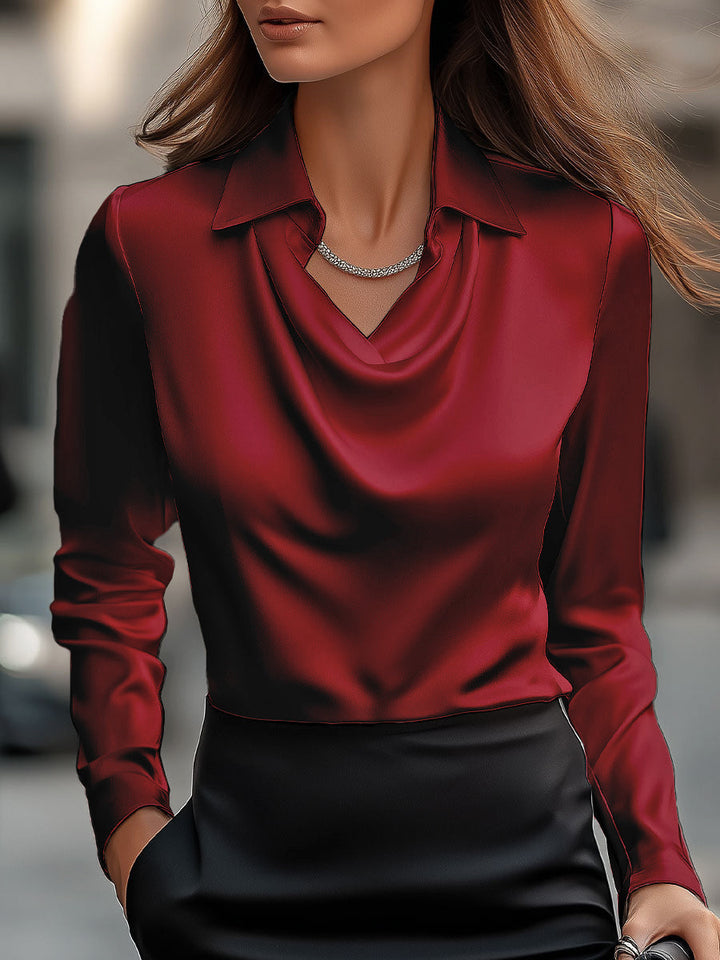 Nyx - Top da donna con scollatura drappeggiata elegante