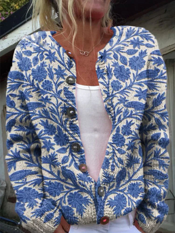LILA | Cardigan con Motivo Floreale