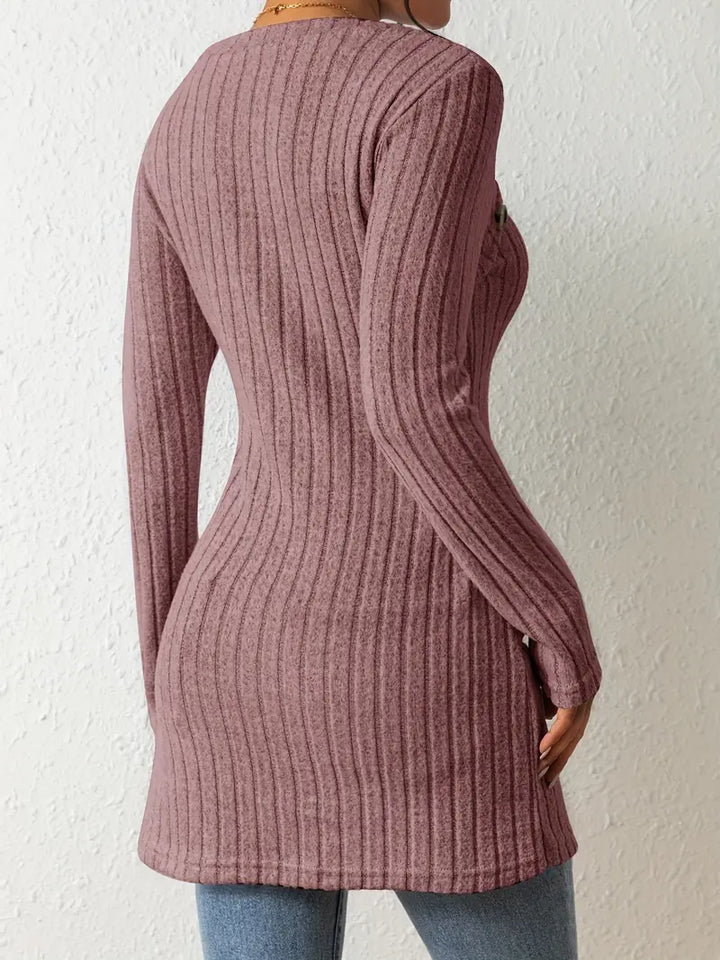 Julia™ - Top Asimmetrico a Costine alla Moda