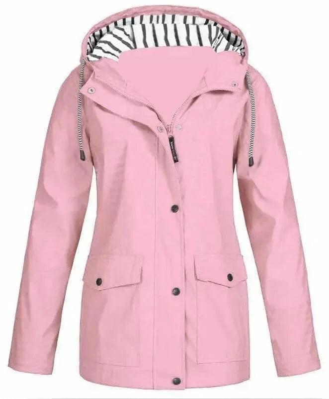 Ilektra - Giacca Impermeabile Elegante con Maniche Lunghe e Cappuccio