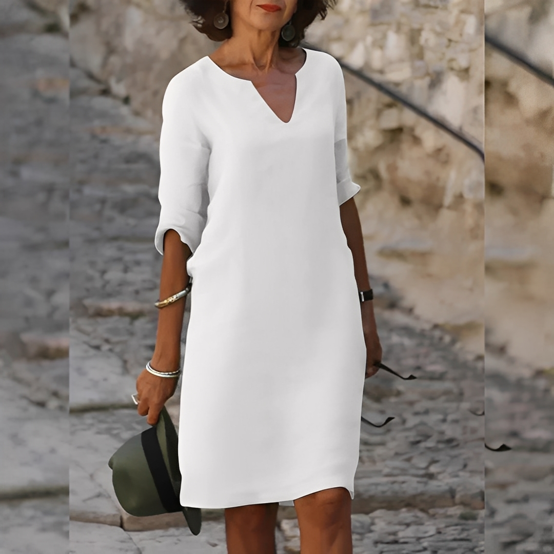 Guilaine - Vestito elegante con scollatura a V per donne