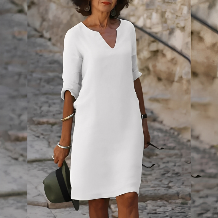 Guilaine - Vestito elegante con scollatura a V per donne