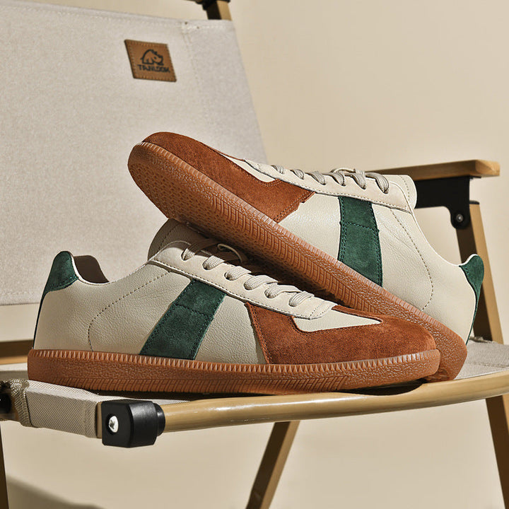 Irene - Sneakers eleganti in pelle e tela per donna