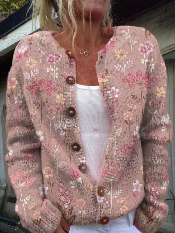 LILA | Cardigan con Motivo Floreale