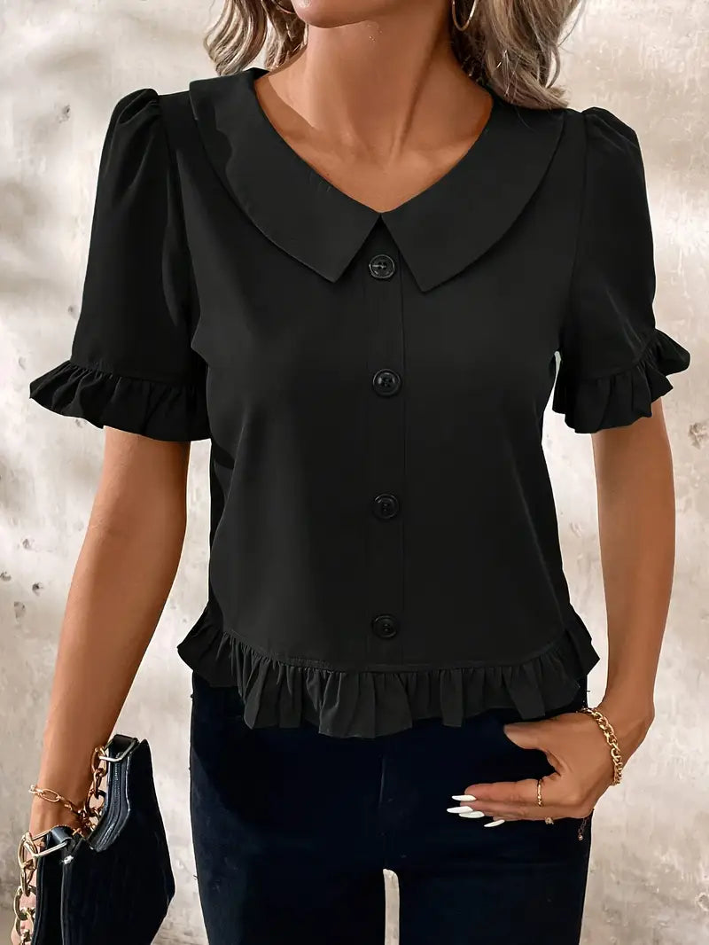 Foteini - Elegante Blusa a Maniche Corte
