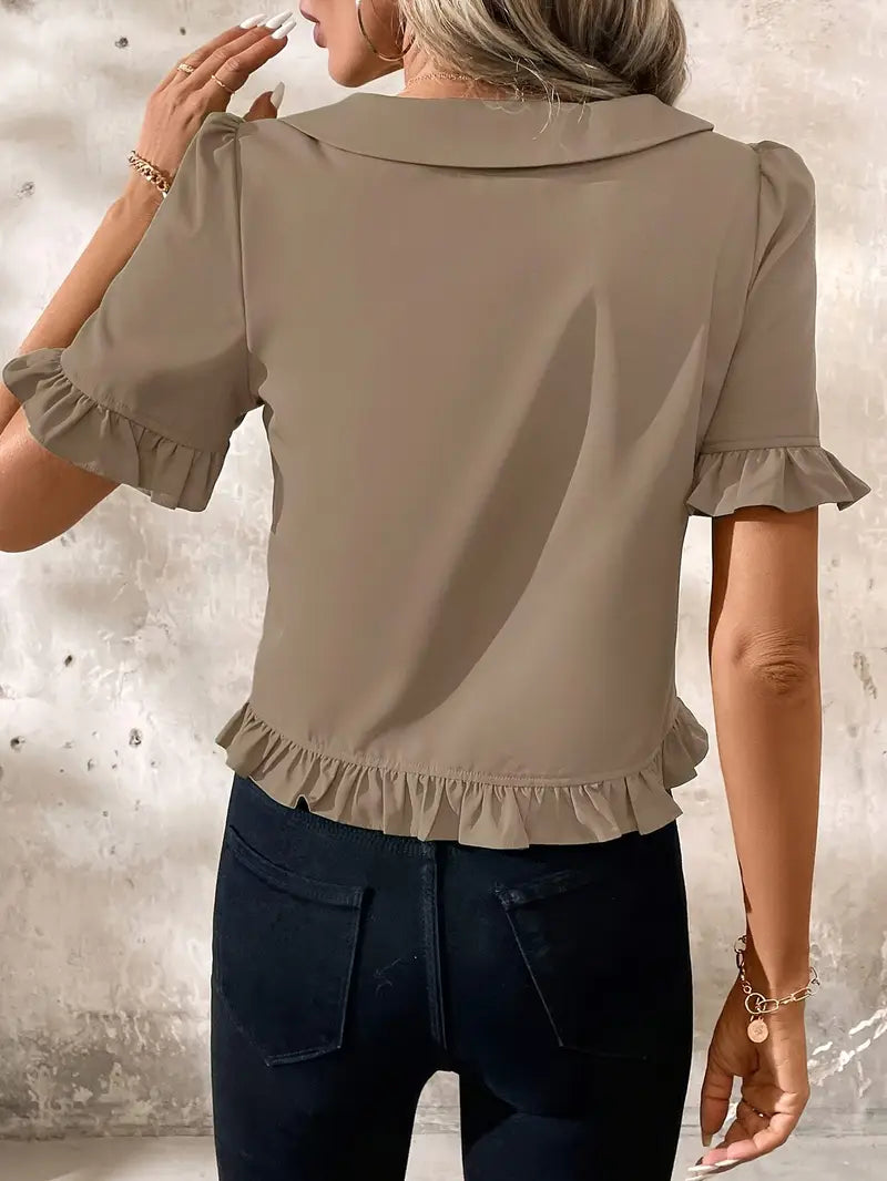 Foteini - Elegante Blusa a Maniche Corte