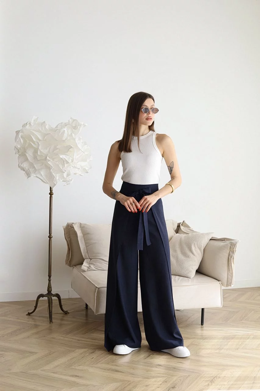 Maelis - Pantaloni Larghi in Lino