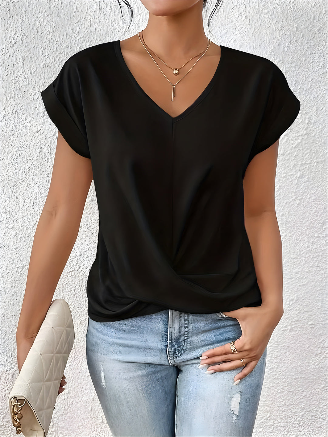 Maia – Top V-Neck con Nastro Frontale