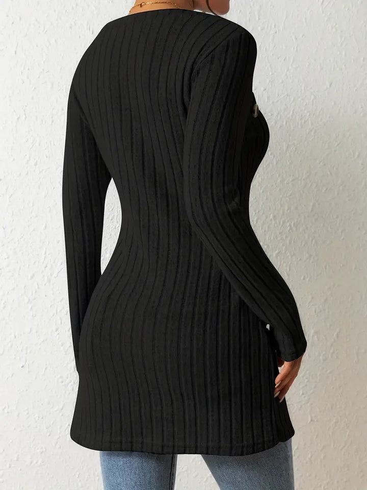 Julia™ - Top Asimmetrico a Costine alla Moda