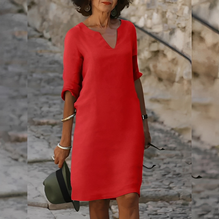 Guilaine - Vestito elegante con scollatura a V per donne
