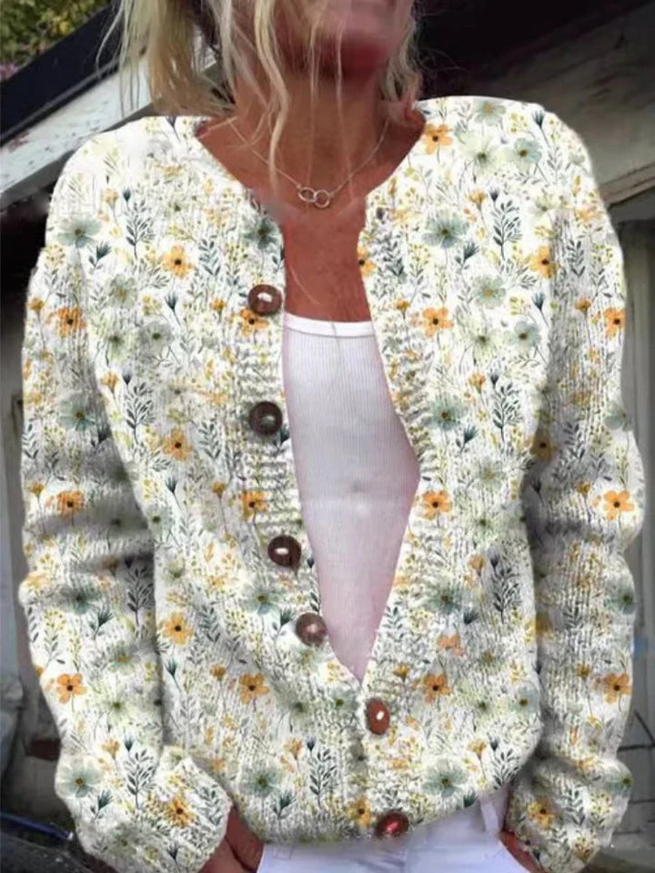 LILA | Cardigan con Motivo Floreale