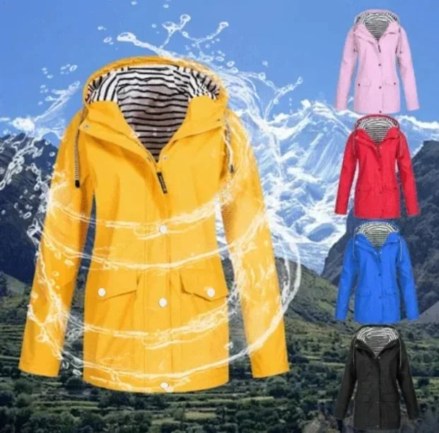 Ilektra - Giacca Impermeabile Elegante con Maniche Lunghe e Cappuccio