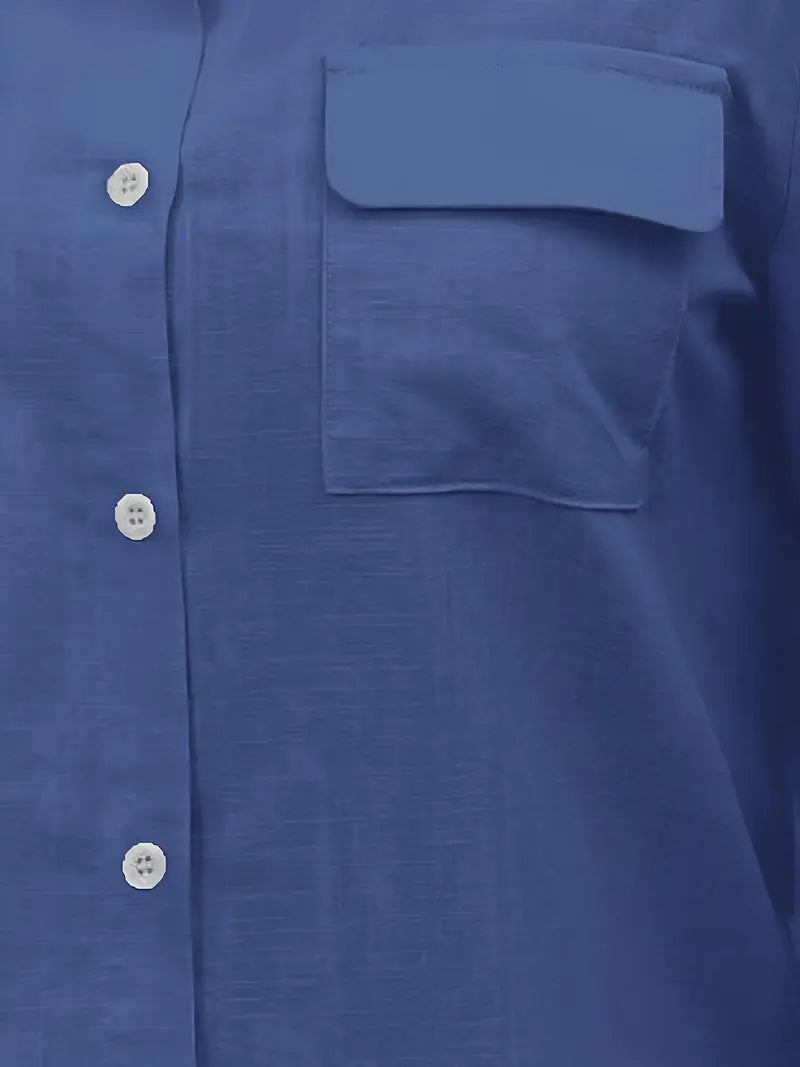 Athena - Camicia di Cotone con Tasche Frontali