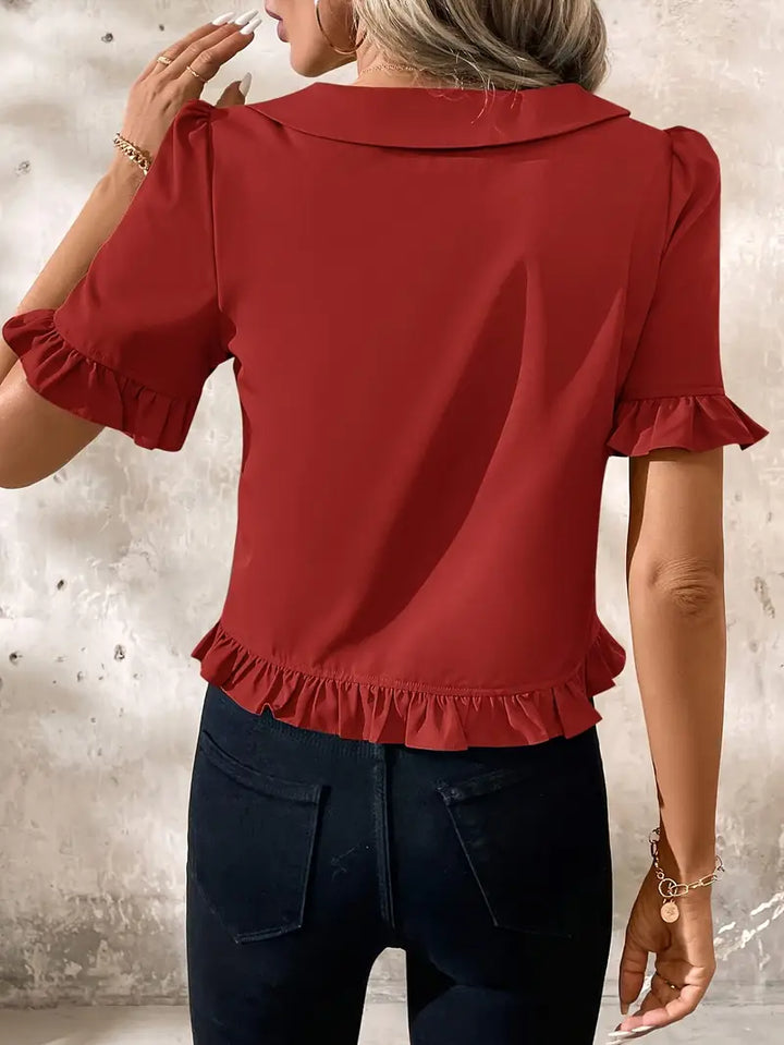 Foteini - Elegante Blusa a Maniche Corte