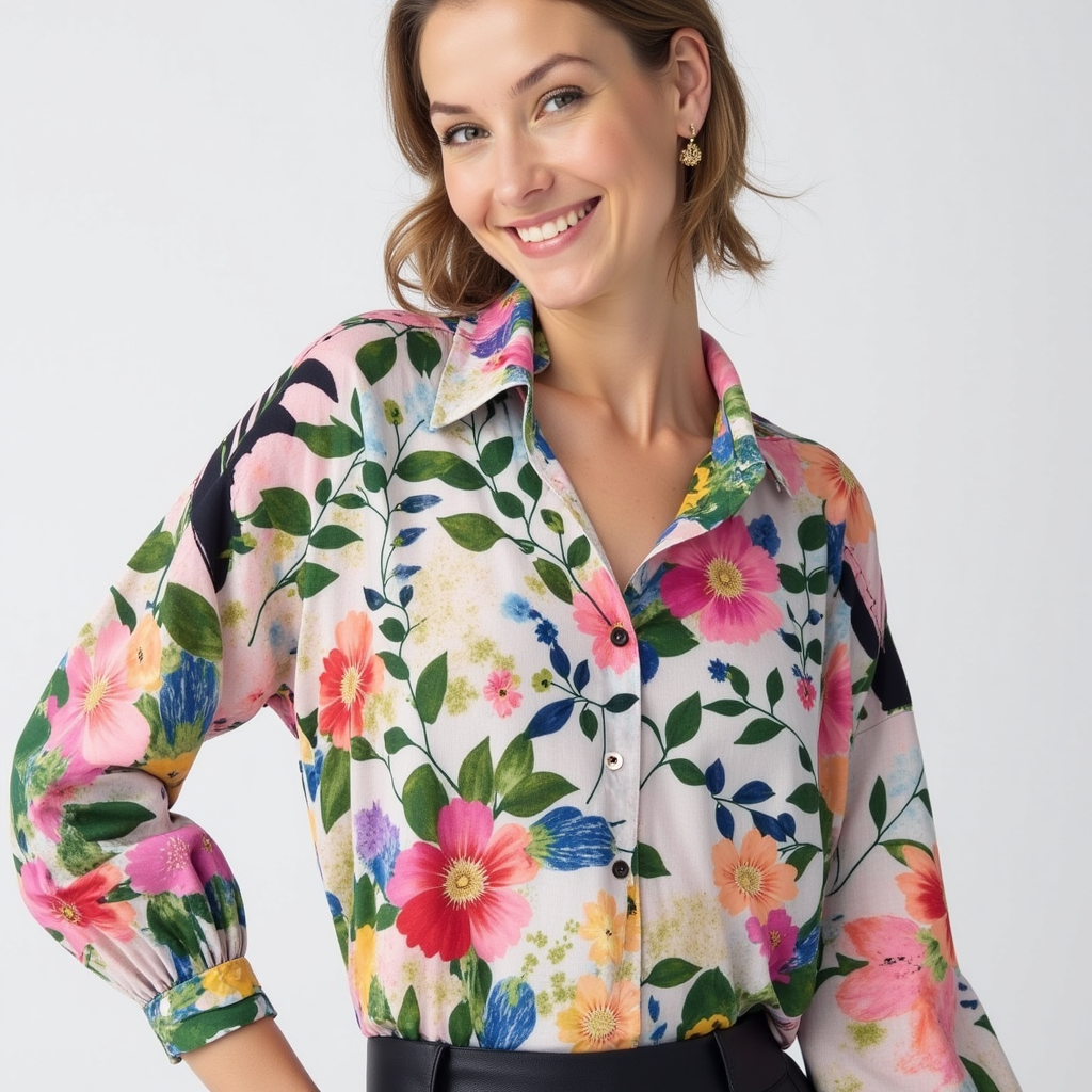 BLOUSE SERAPHINA I RETRO-FLOWER