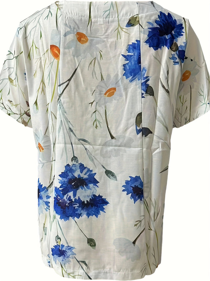 Sienna – Blusa con Dettaglio di Bottoni Floreali