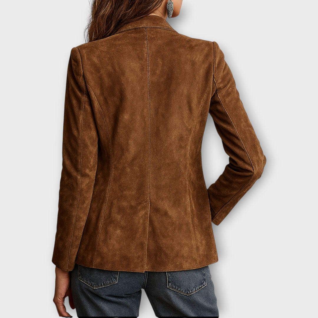 Blazer Vintage in Suede Marrone