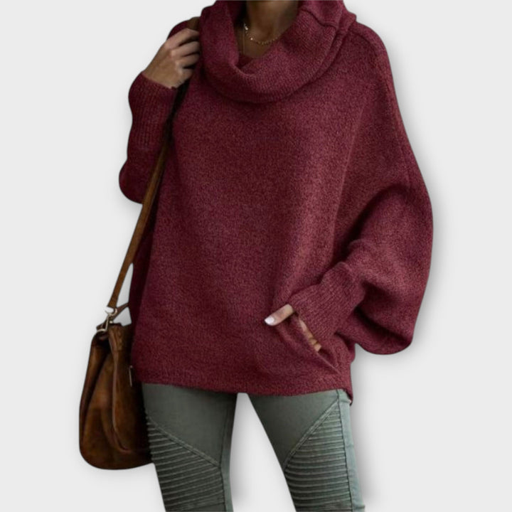 Maglione Oversize con Collo a Cowl e Vestibilità Relaxed