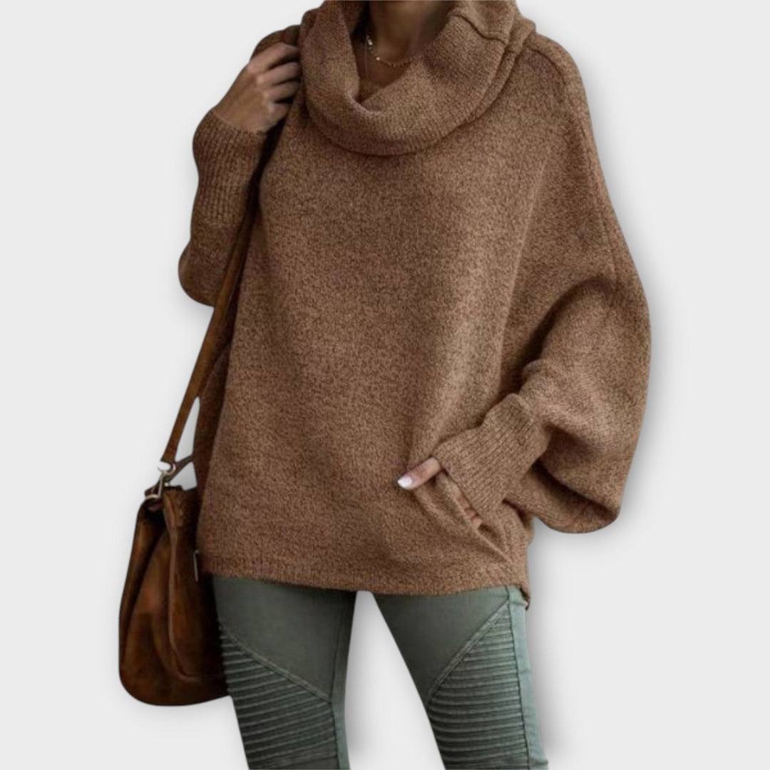 Maglione Oversize con Collo a Cowl e Vestibilità Relaxed