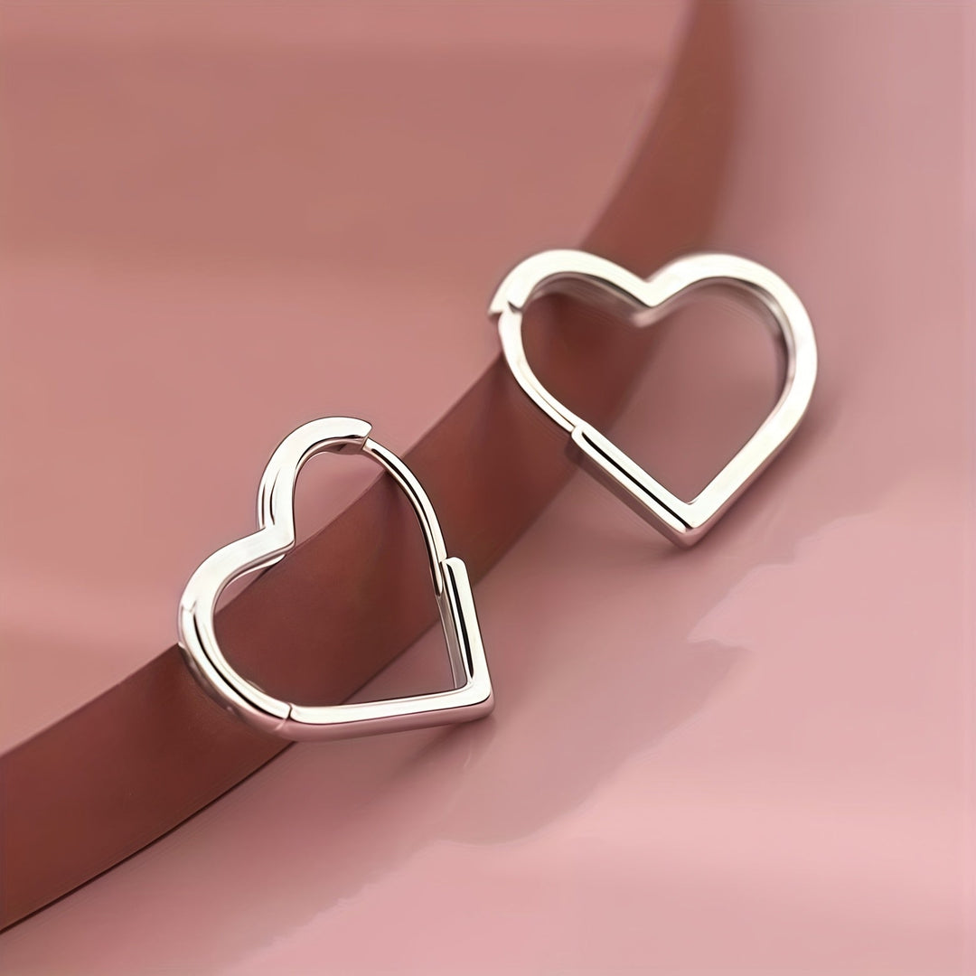Orecchini in Acciaio Inossidabile a Cuore D'Oro