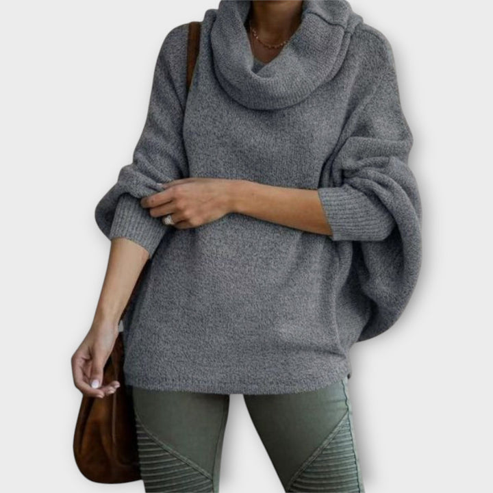 Maglione Oversize con Collo a Cowl e Vestibilità Relaxed