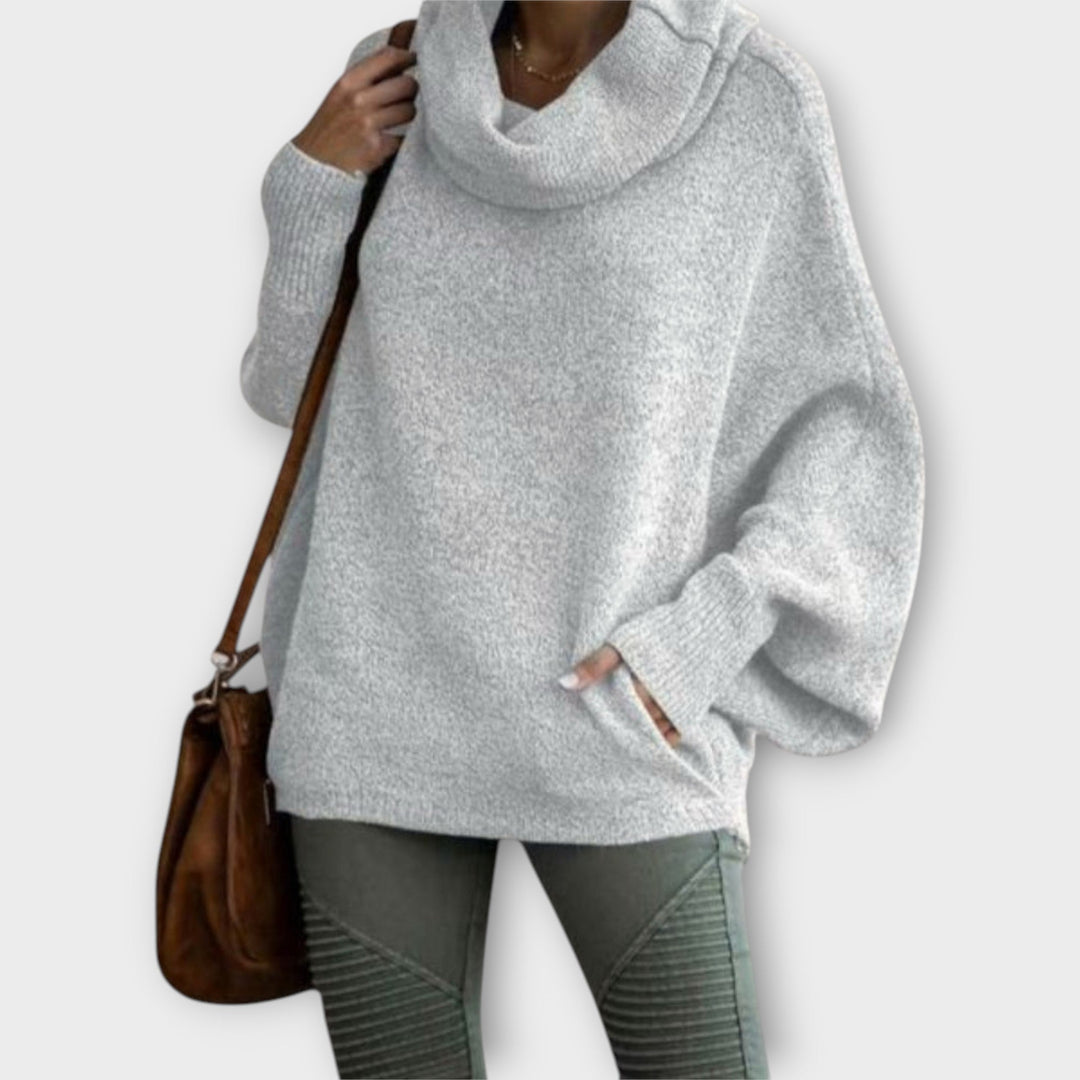 Maglione Oversize con Collo a Cowl e Vestibilità Relaxed