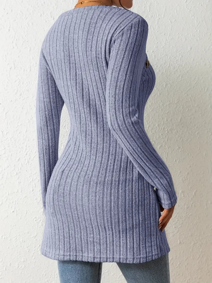 Julia™ - Top Asimmetrico a Costine alla Moda